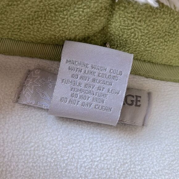 Barrage Upcycled Faux Fur Collar Zip Front Lime Fleece Sweater Jacket XL - Picture 8 of 13